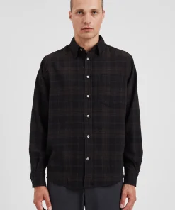 SHIRTING^Norse Projects Algot Relaxed Wool Check Shirt Espresso