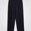 TROUSERS^Norse Projects Benn Relaxed Pleated Trouser Dark Navy
