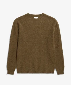 KNITWEAR^Norse Projects Birnir Brushed Lambswool Dark Olive