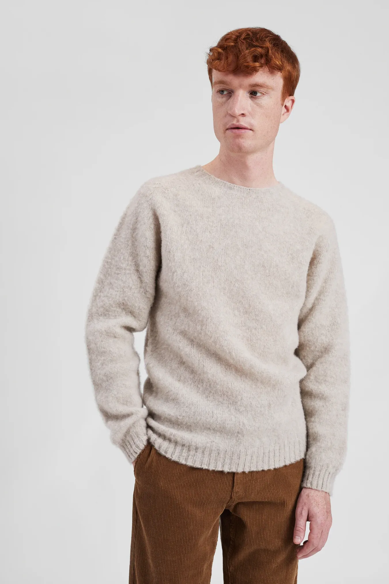 KNITWEAR^Norse Projects Birnir Brushed Lambswool Oatmeal