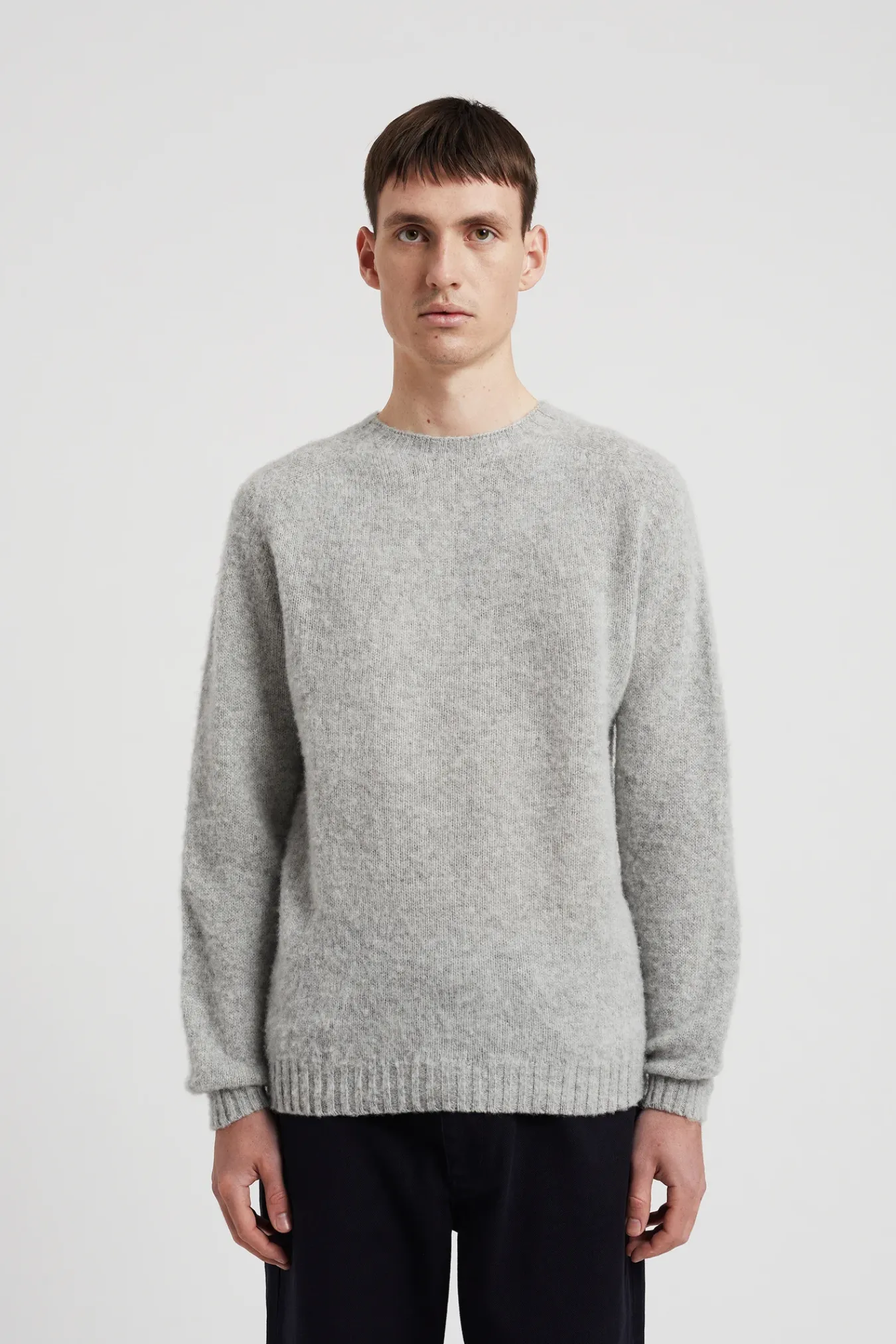 KNITWEAR^Norse Projects Birnir Brushed Lambswool Light Grey Melange