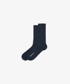 ACCESSORIES^Norse Projects Bjarki Cashmere Wool Blend Rib Sock Dark Navy