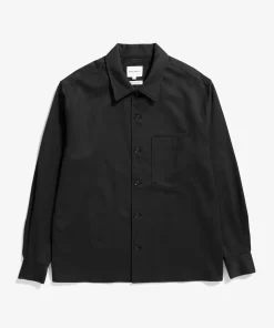 SHIRTING^Norse Projects Carsten Cotton Wool LS Shirt Black