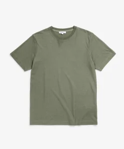 T-SHIRTS^Norse Projects Cotton Crêpe T-shirt Sediment Green