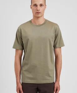 T-SHIRTS^Norse Projects Cotton Crêpe T-shirt Sediment Green