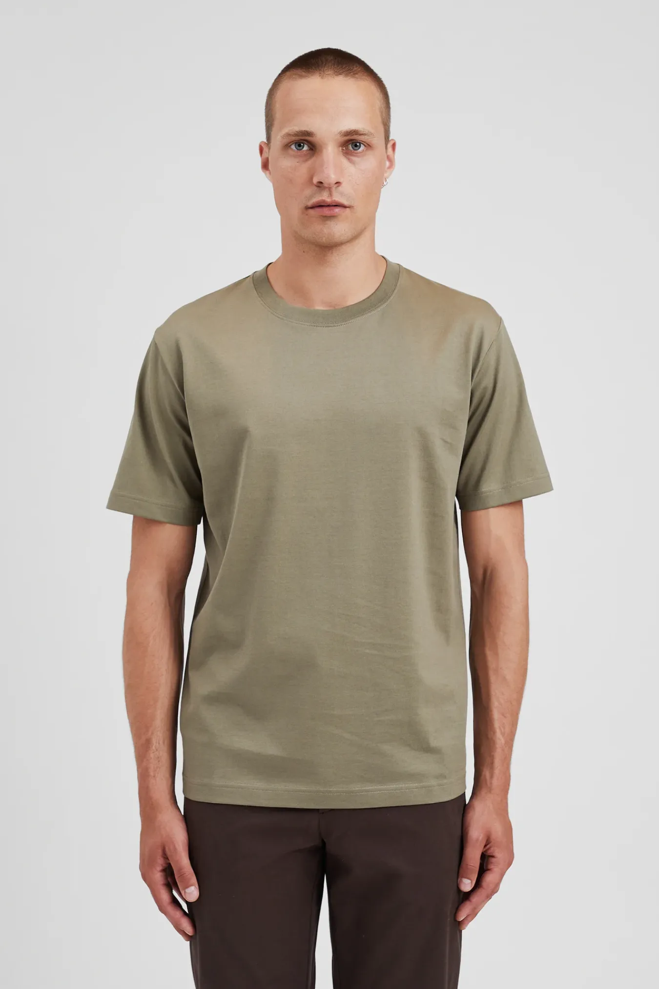 T-SHIRTS^Norse Projects Cotton Crêpe T-shirt Sediment Green