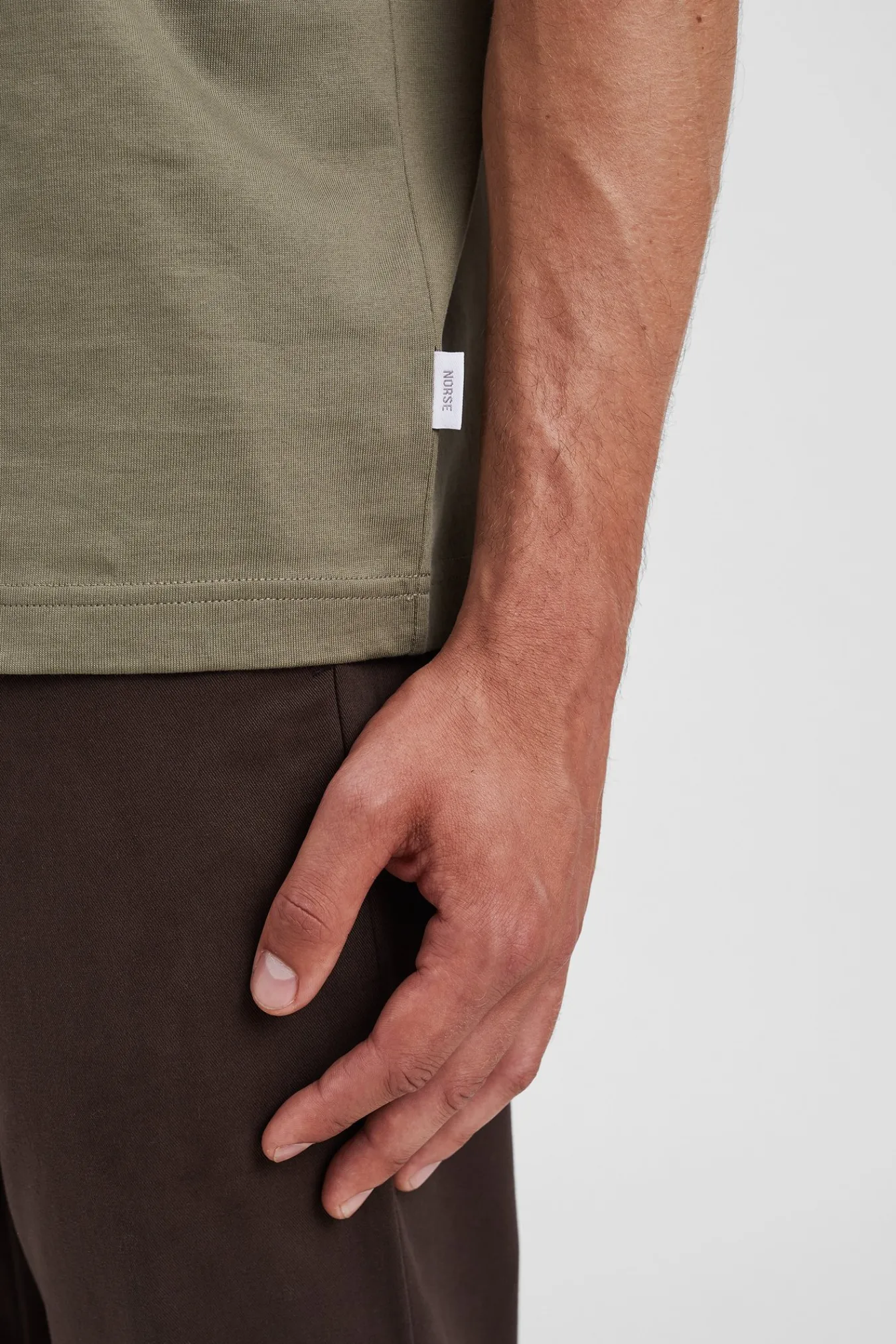 T-SHIRTS^Norse Projects Cotton Crêpe T-shirt Sediment Green