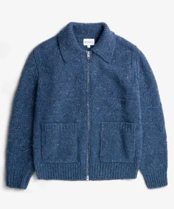 KNITWEAR^Norse Projects Erik Donegal Diamond Jacket Ensign Blue