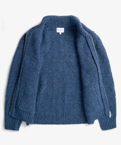 KNITWEAR^Norse Projects Erik Donegal Diamond Jacket Ensign Blue