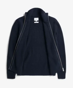 KNITWEAR^Norse Projects Hagen Cotton Wool Jacket Dark Navy