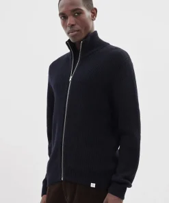 KNITWEAR^Norse Projects Hagen Cotton Wool Jacket Dark Navy