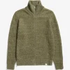KNITWEAR^Norse Projects Hagen Wool Cotton Rib Full Zip Jacket Sitka Green