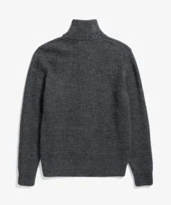 KNITWEAR^Norse Projects Hagen Wool Cotton Rib Full Zip Jacket Dark Grey Melange