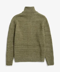 KNITWEAR^Norse Projects Hagen Wool Cotton Rib Full Zip Jacket Sitka Green