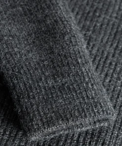 KNITWEAR^Norse Projects Hagen Wool Cotton Rib Full Zip Jacket Dark Grey Melange