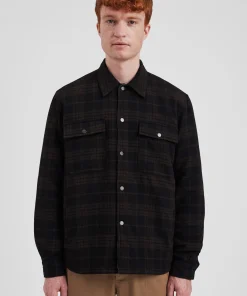 OVERSHIRTS^Norse Projects Hjalmer Insulated Wool Check Overshirt Espresso