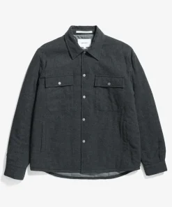 OVERSHIRTS^Norse Projects Hjalmer Insulated Wool Overshirt Charcoal Melange