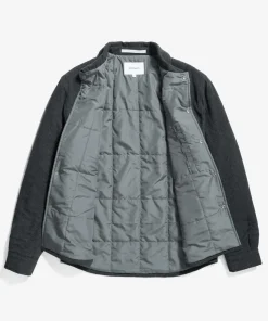 OVERSHIRTS^Norse Projects Hjalmer Insulated Wool Overshirt Charcoal Melange