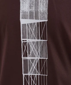 T-SHIRTS^Norse Projects Holger Organic Interlock Tower Print T-Shirt Wine Red