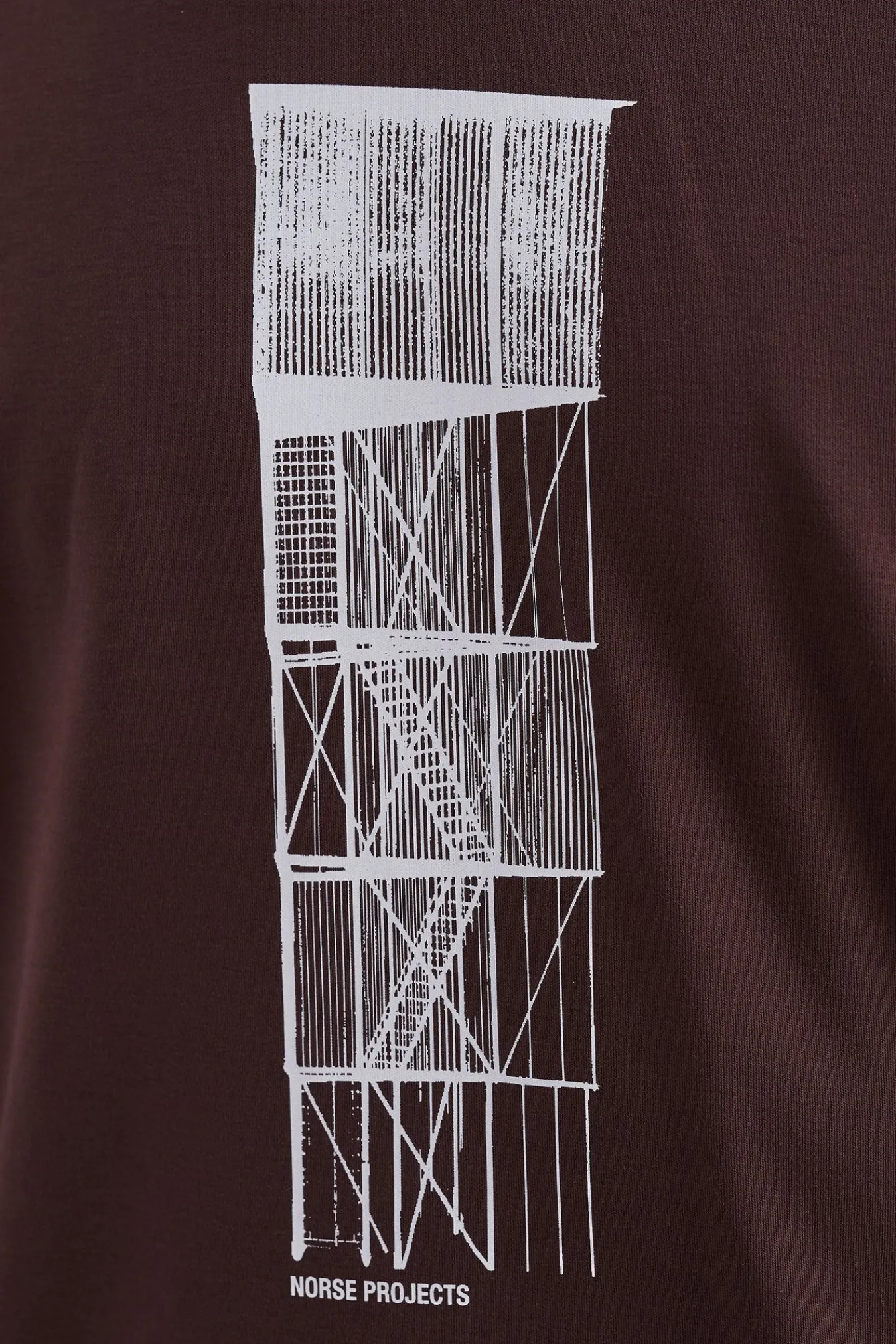 T-SHIRTS^Norse Projects Holger Organic Interlock Tower Print T-Shirt Wine Red