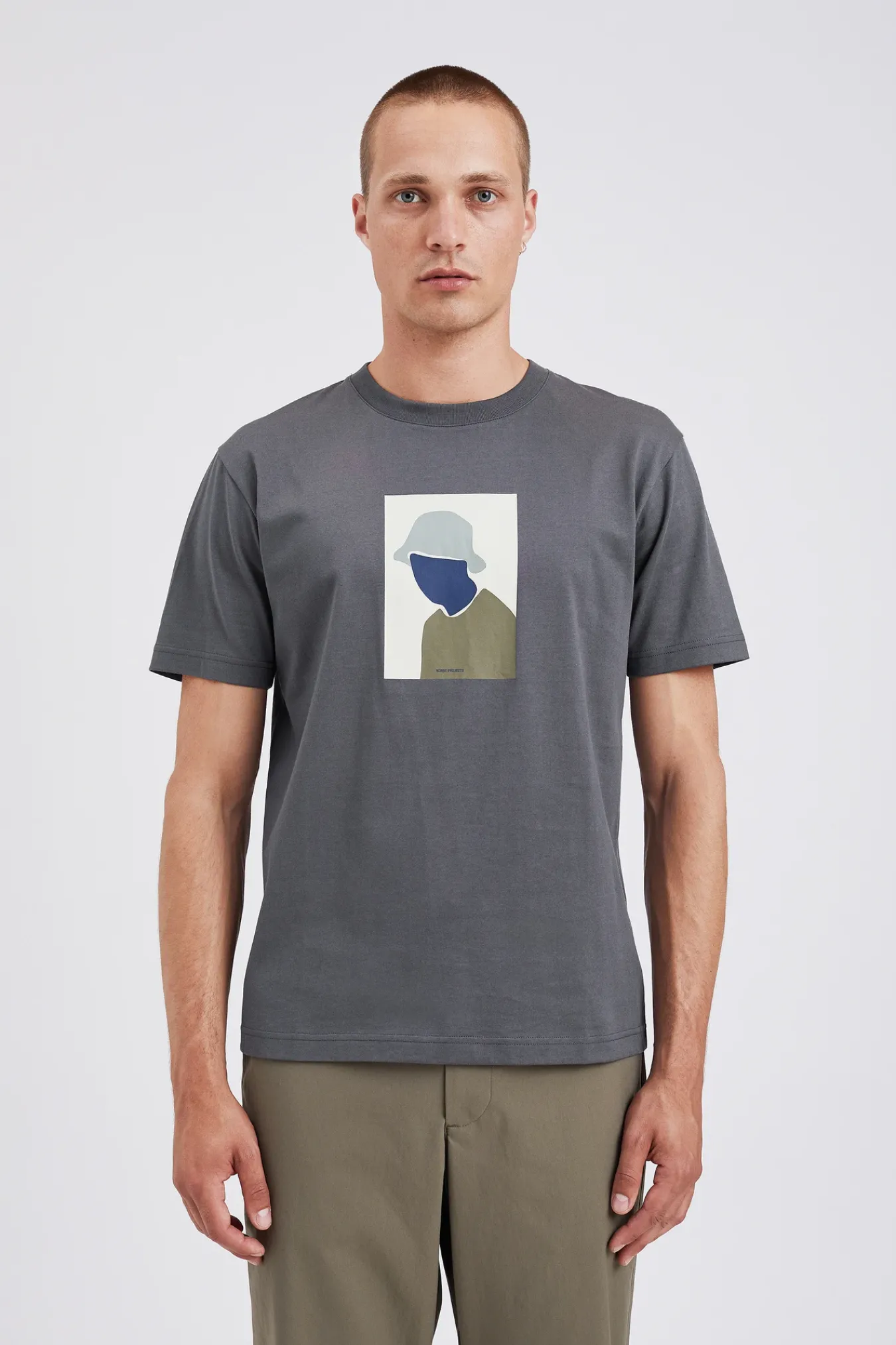 T-SHIRTS^Norse Projects Johannes Organic Bucket Hat Print T-shirt Magnet Grey