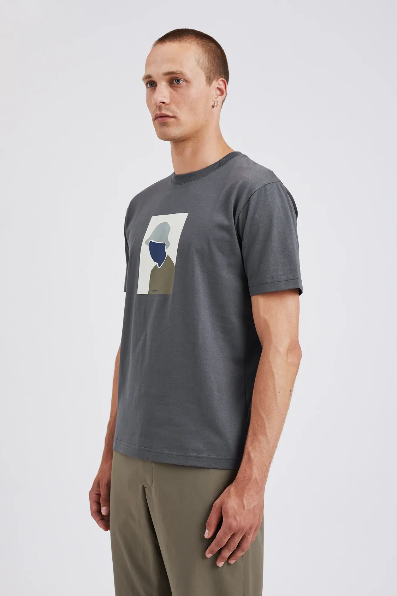 T-SHIRTS^Norse Projects Johannes Organic Bucket Hat Print T-shirt Magnet Grey