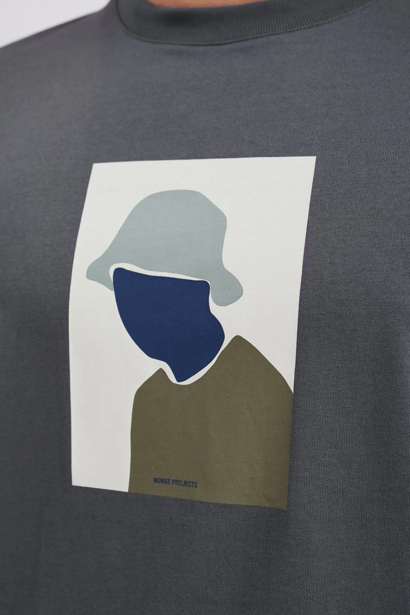 T-SHIRTS^Norse Projects Johannes Organic Bucket Hat Print T-shirt Magnet Grey