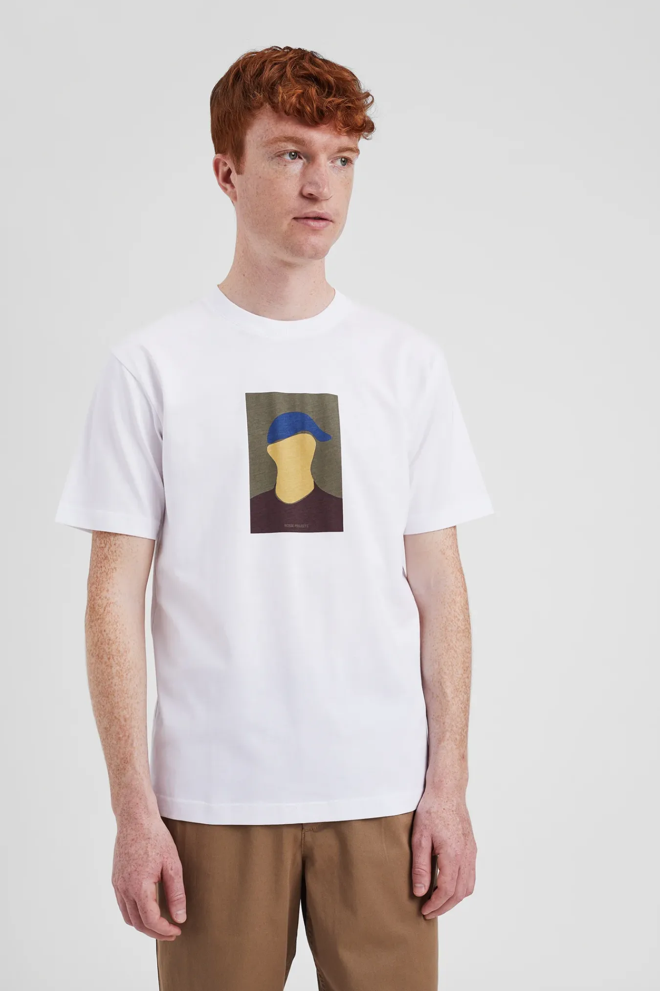 T-SHIRTS^Norse Projects Johannes Organic Cap Print T-shirt White