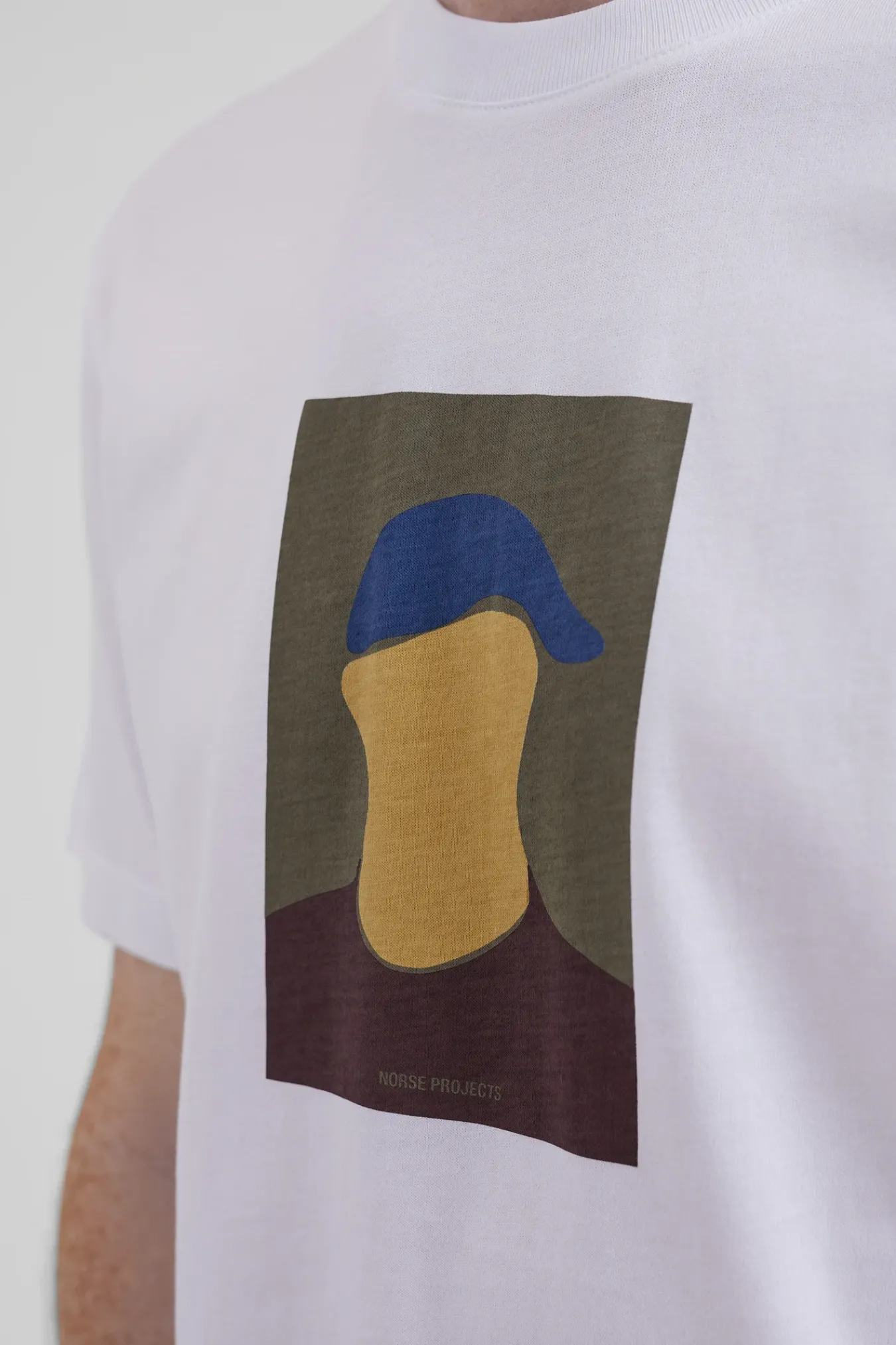 T-SHIRTS^Norse Projects Johannes Organic Cap Print T-shirt White