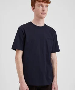 T-SHIRTS^Norse Projects Johannes Organic NORSE Logo T-shirt Dark Navy