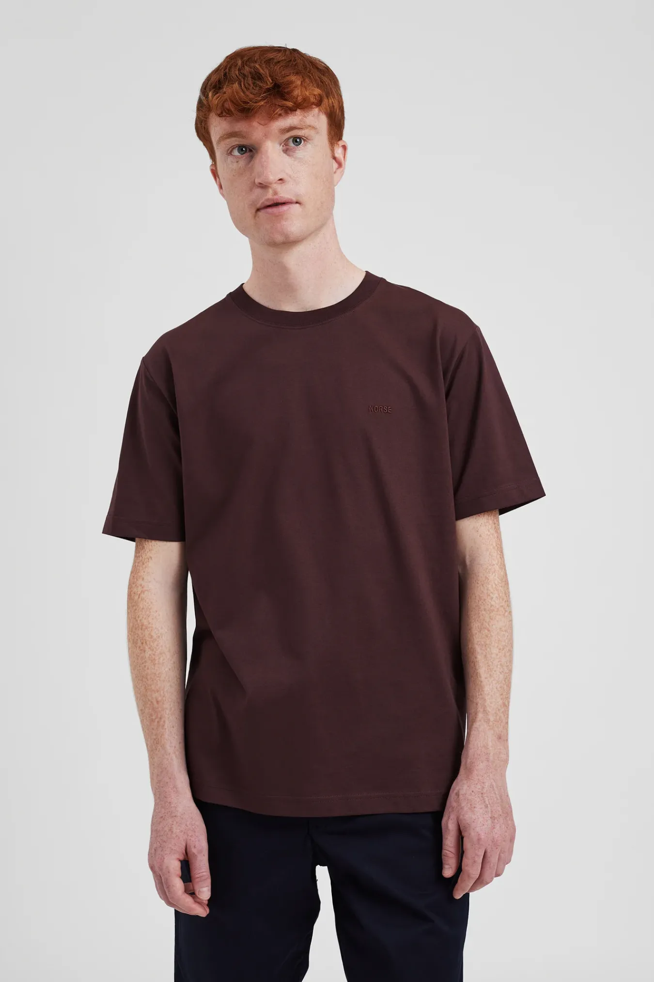 T-SHIRTS^Norse Projects Johannes Organic NORSE Logo T-shirt Wine Red