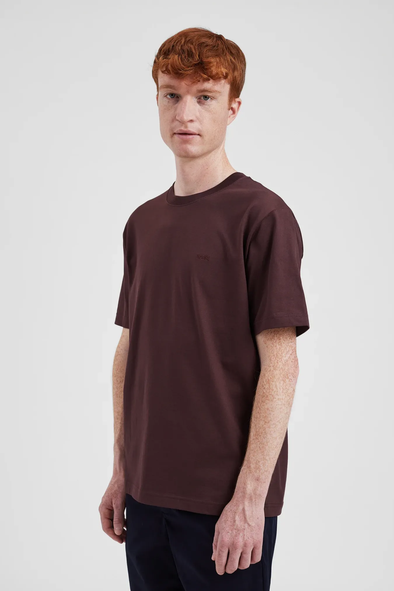 T-SHIRTS^Norse Projects Johannes Organic NORSE Logo T-shirt Wine Red