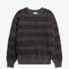 KNITWEAR^Norse Projects Jonas Scottish Lambswool Fair Isle Sweater Charcoal Grey