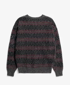 KNITWEAR^Norse Projects Jonas Scottish Lambswool Fair Isle Sweater Charcoal Grey