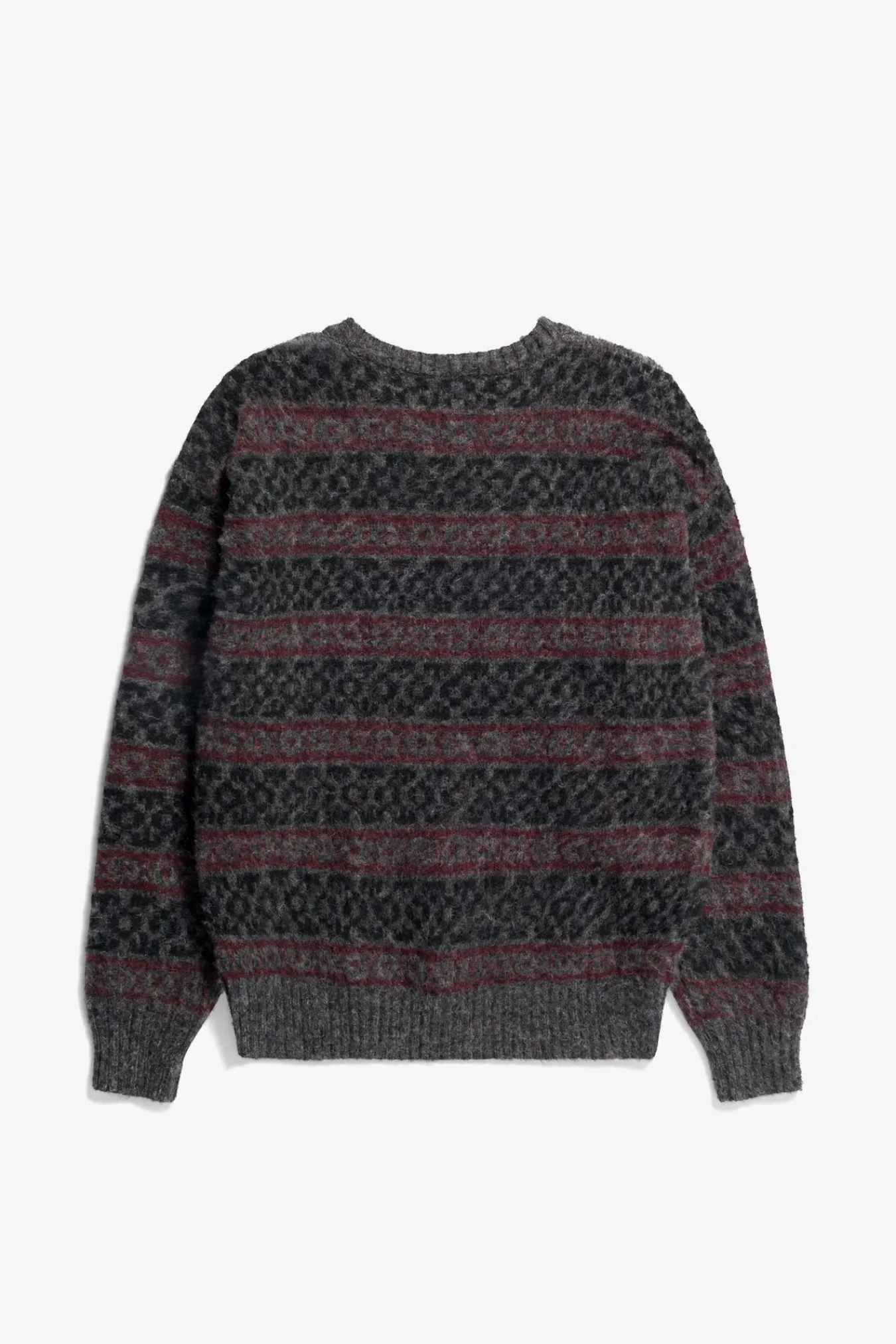 KNITWEAR^Norse Projects Jonas Scottish Lambswool Fair Isle Sweater Charcoal Grey