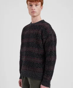 KNITWEAR^Norse Projects Jonas Scottish Lambswool Fair Isle Sweater Charcoal Grey