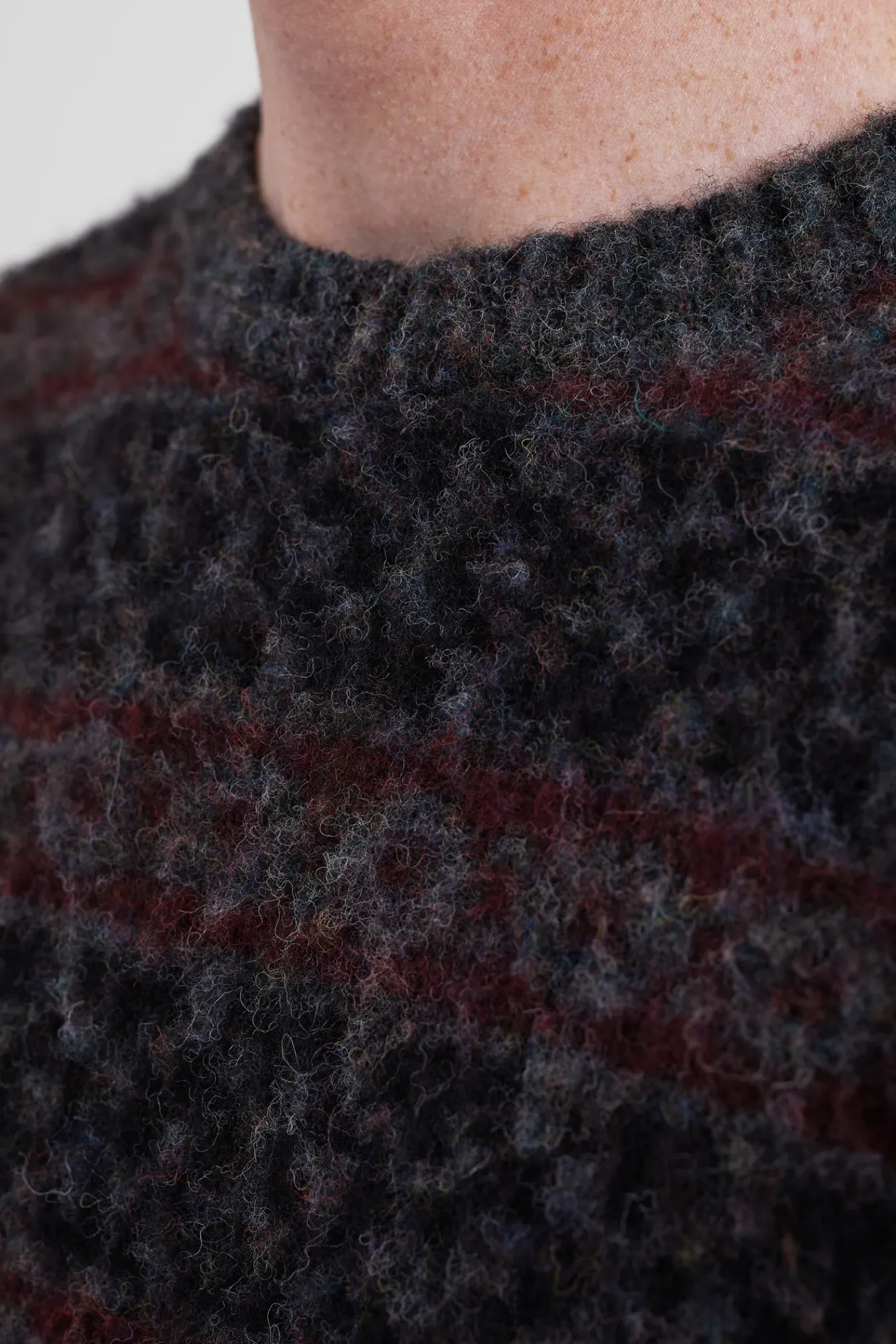 KNITWEAR^Norse Projects Jonas Scottish Lambswool Fair Isle Sweater Charcoal Grey