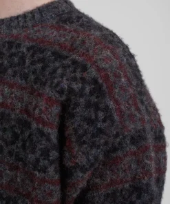 KNITWEAR^Norse Projects Jonas Scottish Lambswool Fair Isle Sweater Charcoal Grey