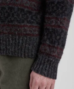 KNITWEAR^Norse Projects Jonas Scottish Lambswool Fair Isle Sweater Charcoal Grey