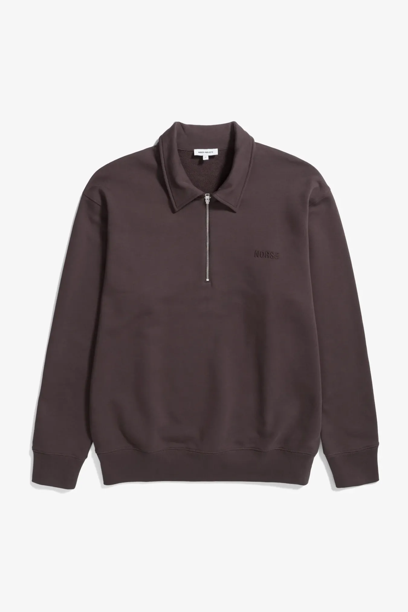 SWEATSHIRTS^Norse Projects Ketel Relaxed Organic NORSE Logo Half Zip Wine Red