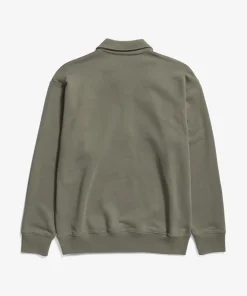 SWEATSHIRTS^Norse Projects Ketel Relaxed Organic NORSE Logo Half Zip Sediment Green