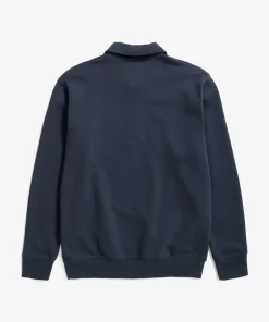 SWEATSHIRTS^Norse Projects Ketel Relaxed Organic NORSE Logo Half Zip Dark Navy