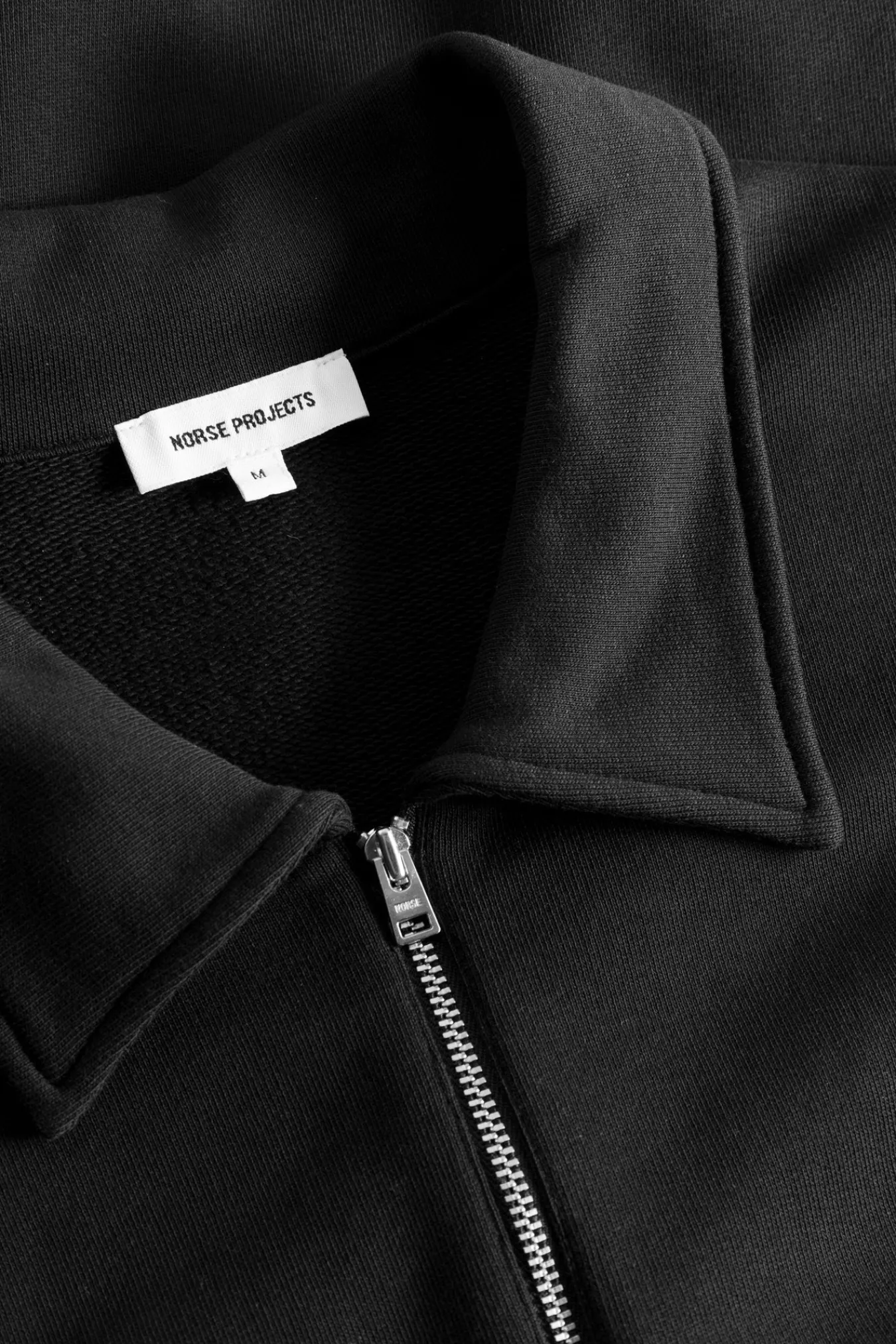 SWEATSHIRTS^Norse Projects Ketel Relaxed Organic NORSE Logo Half Zip Black