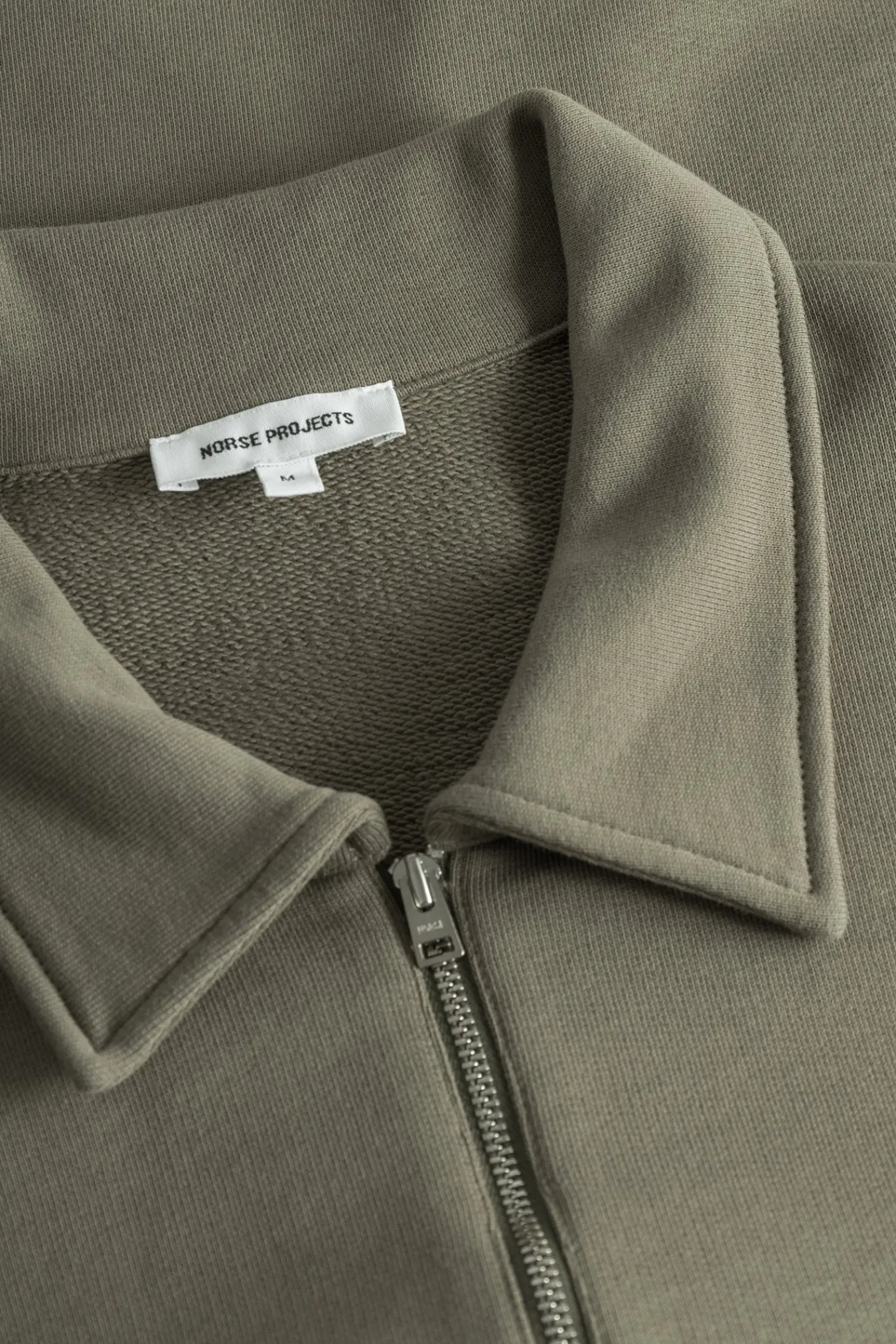 SWEATSHIRTS^Norse Projects Ketel Relaxed Organic NORSE Logo Half Zip Sediment Green