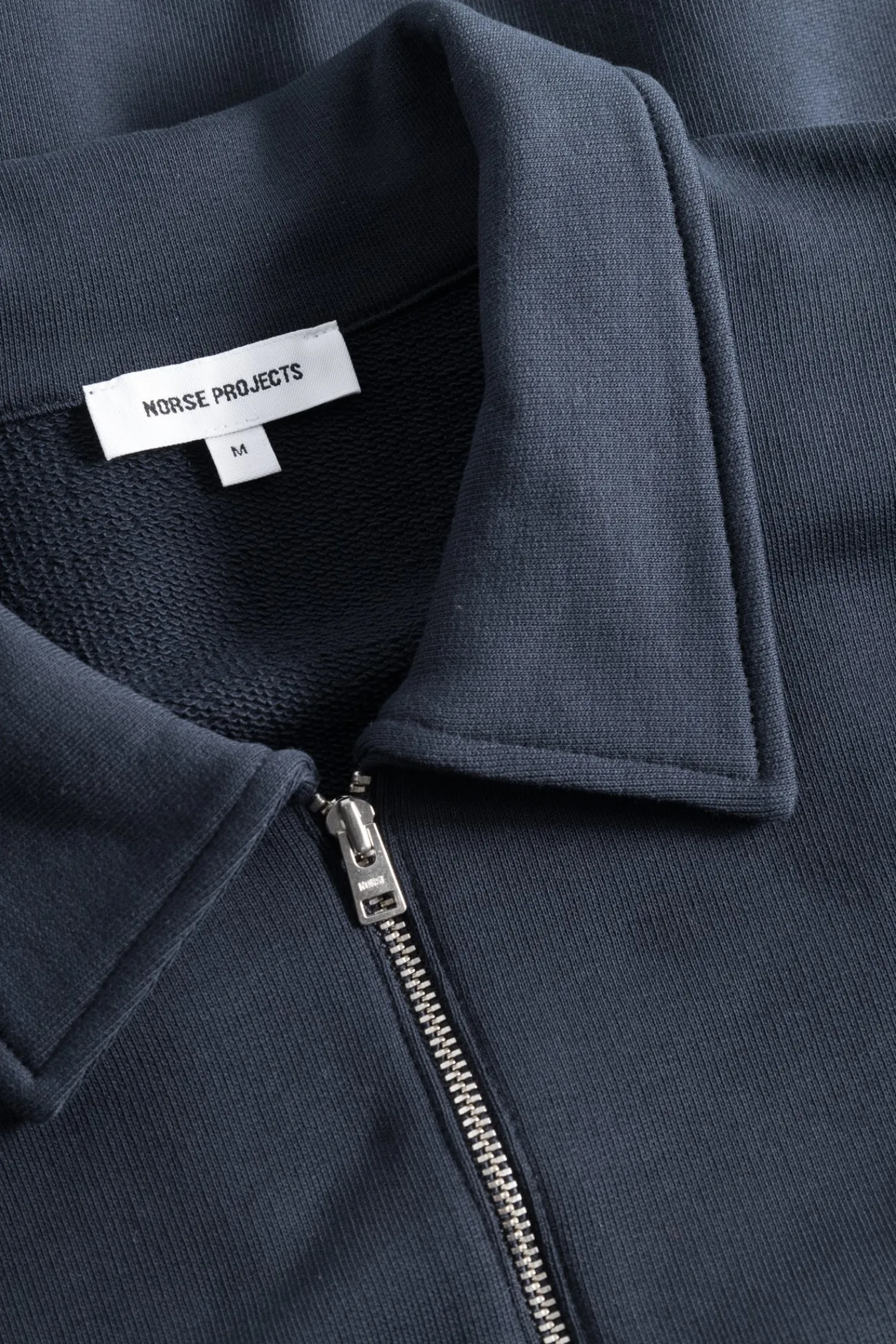 SWEATSHIRTS^Norse Projects Ketel Relaxed Organic NORSE Logo Half Zip Dark Navy