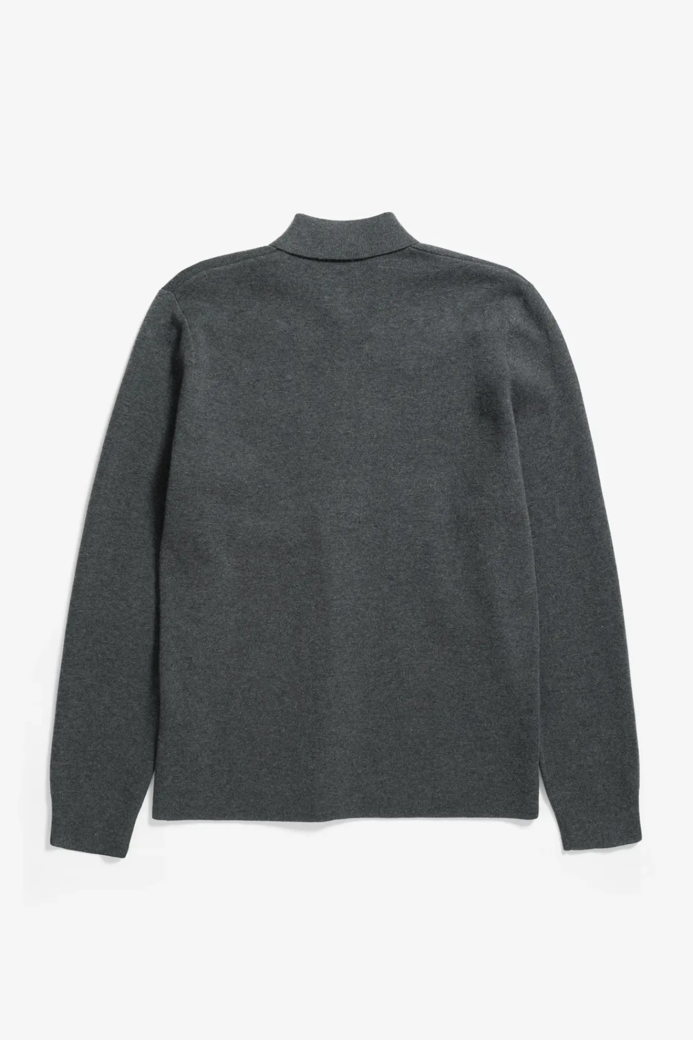 KNITWEAR^Norse Projects Kian Merino Cotton Milano Polo Dark Grey Melange