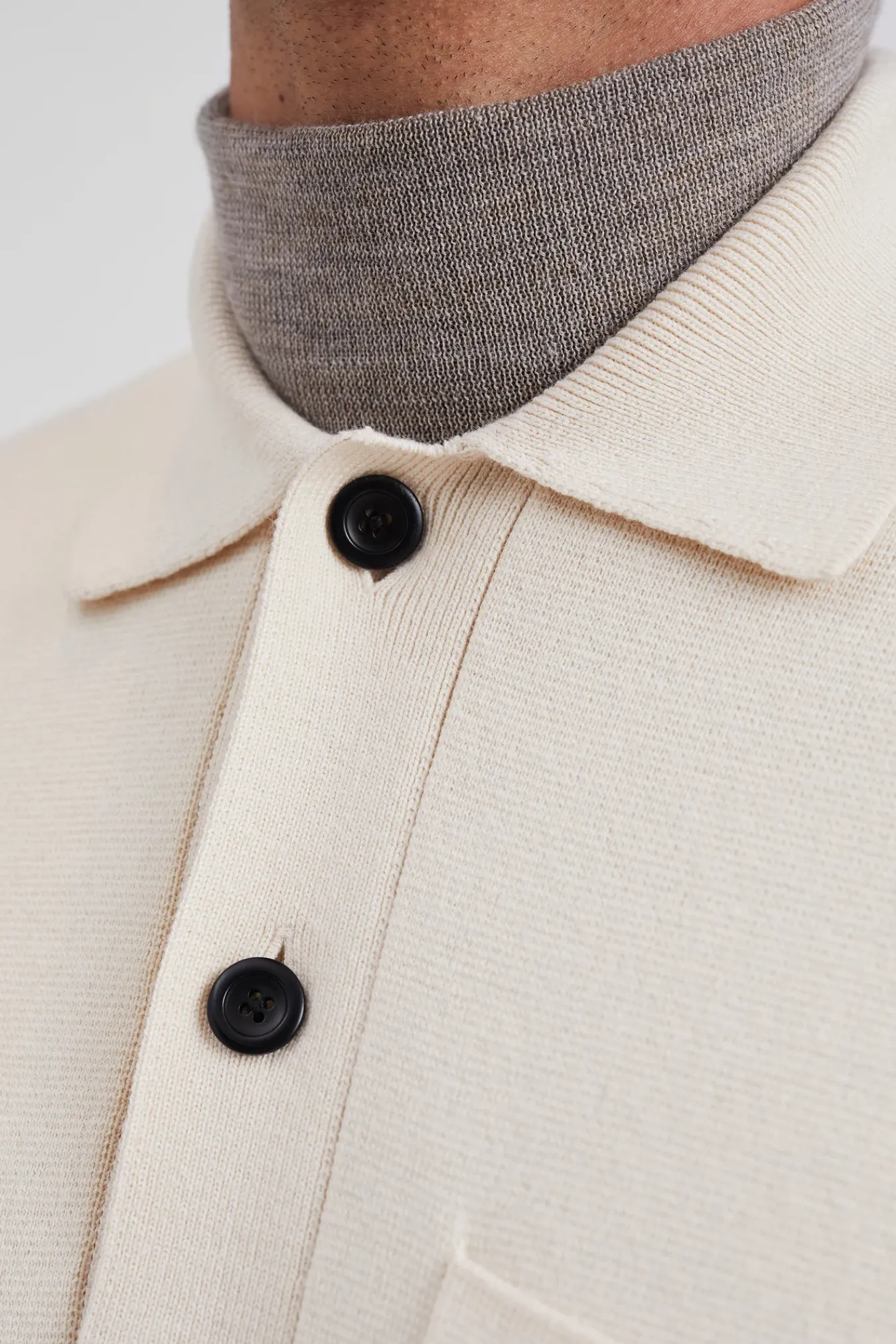 KNITWEAR^Norse Projects Kian Merino Cotton Milano Polo Enamel White