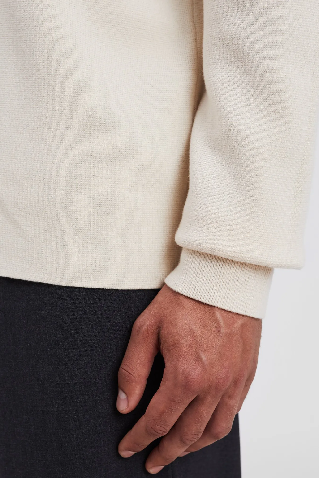 KNITWEAR^Norse Projects Kian Merino Cotton Milano Polo Enamel White