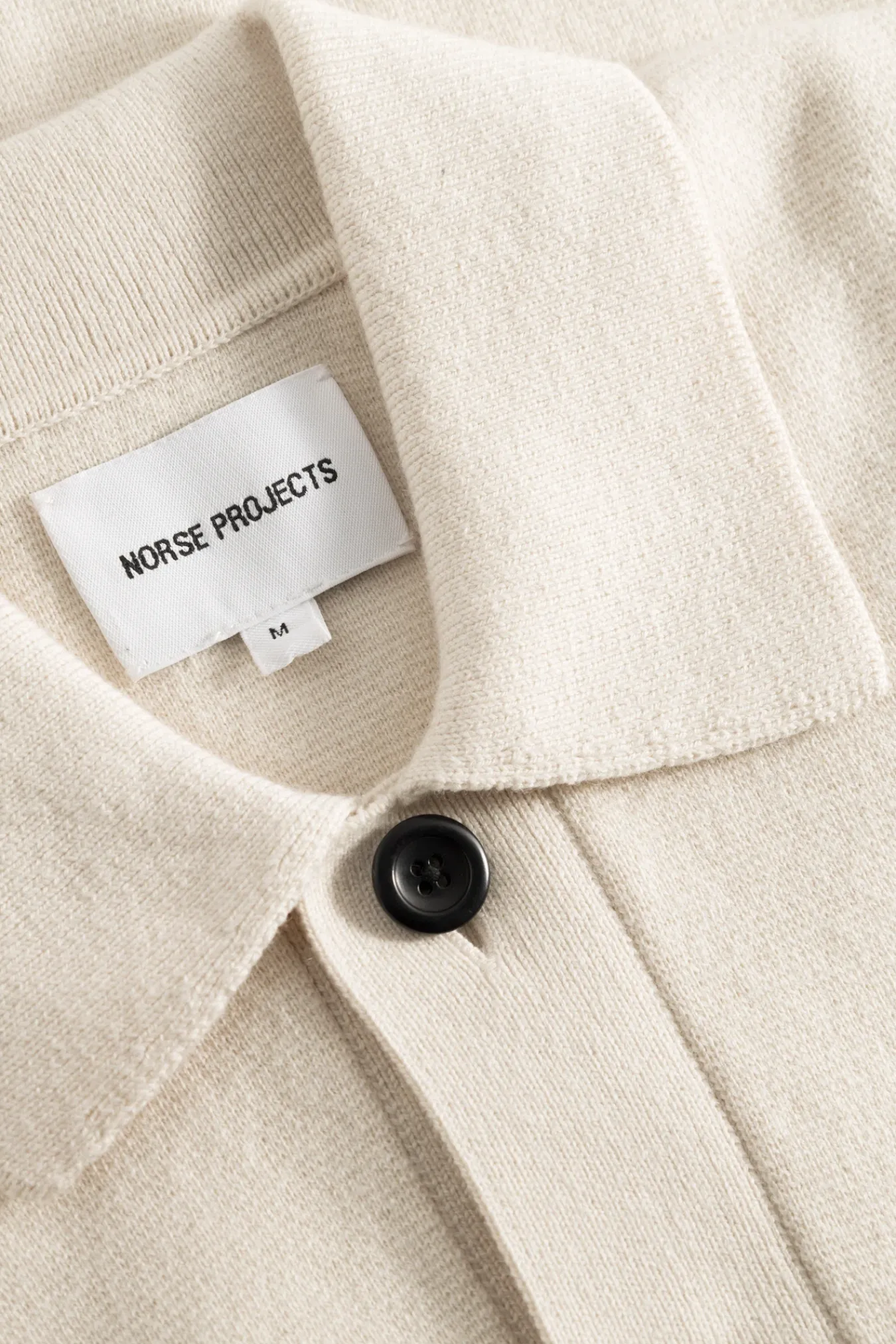 KNITWEAR^Norse Projects Kian Merino Cotton Milano Polo Enamel White