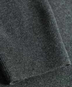 KNITWEAR^Norse Projects Kian Merino Cotton Milano Polo Dark Grey Melange